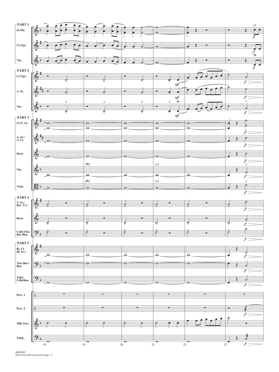 Suite from Old American Songs - Conductor Score (Full Score) Concert Band scores gallery preview page 5