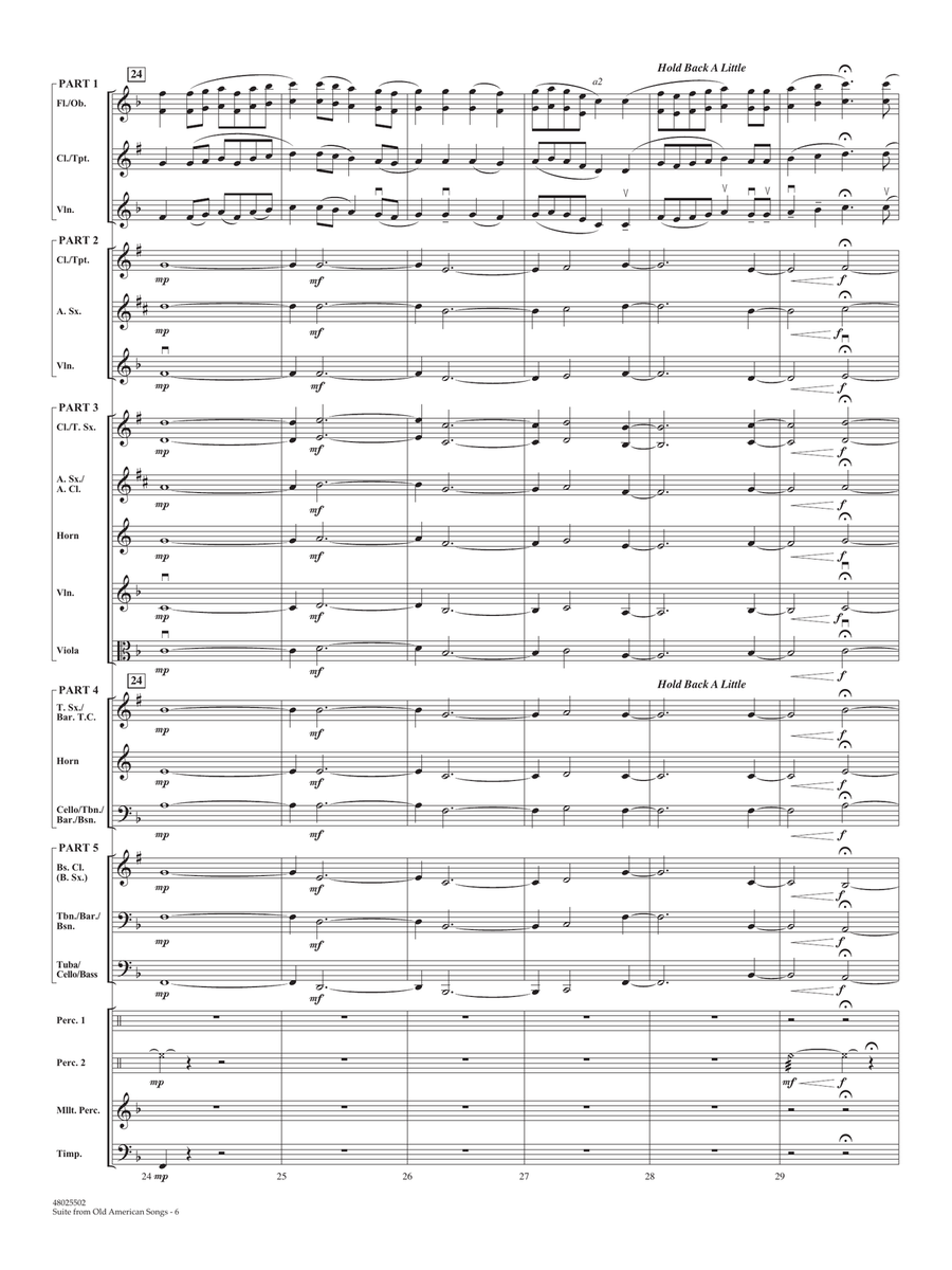 Suite from Old American Songs - Conductor Score (Full Score) Concert Band scores gallery preview page 6