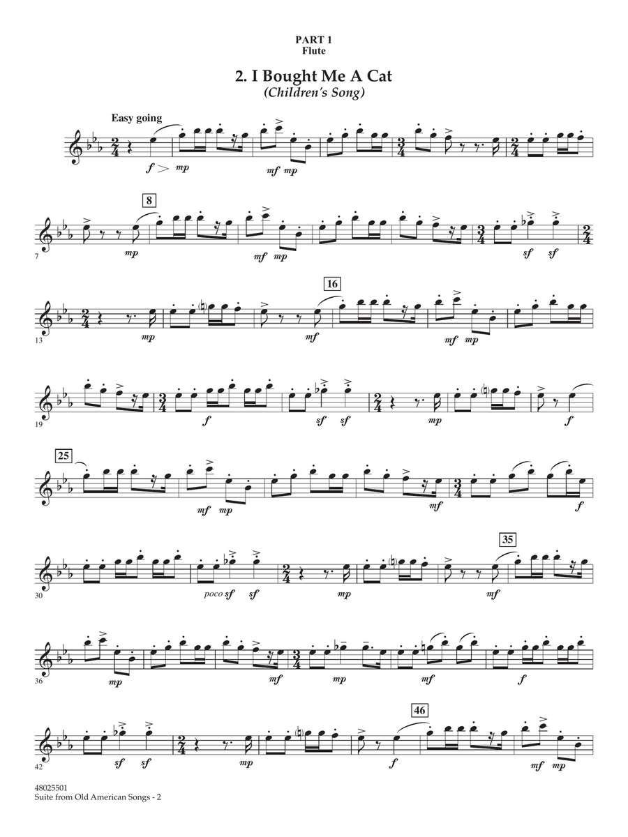 Suite from Old American Songs - Pt.1 - Flute Concert Band scores gallery preview page 2