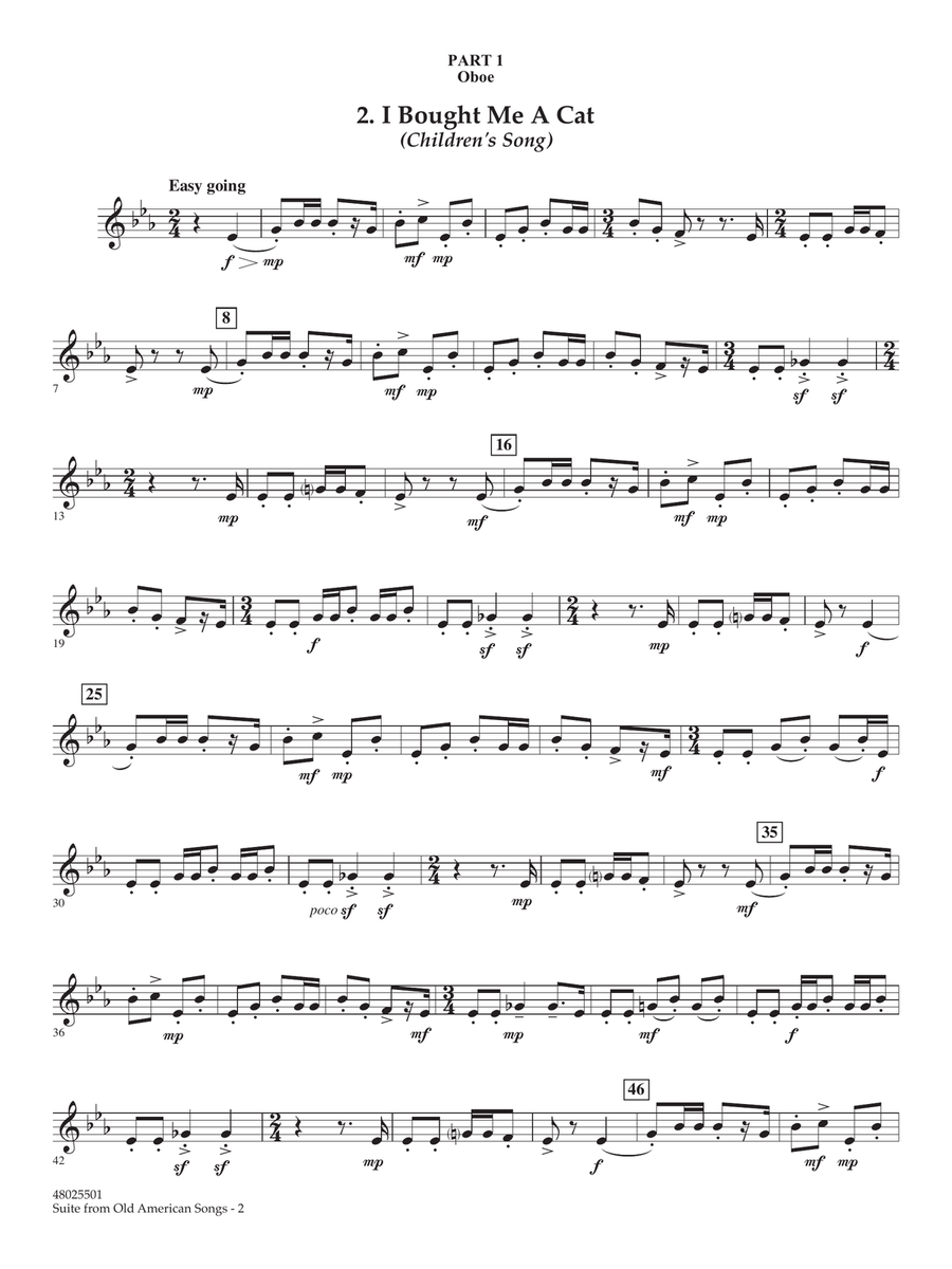 Suite from Old American Songs - Pt.1 - Oboe Concert Band scores gallery preview page 2