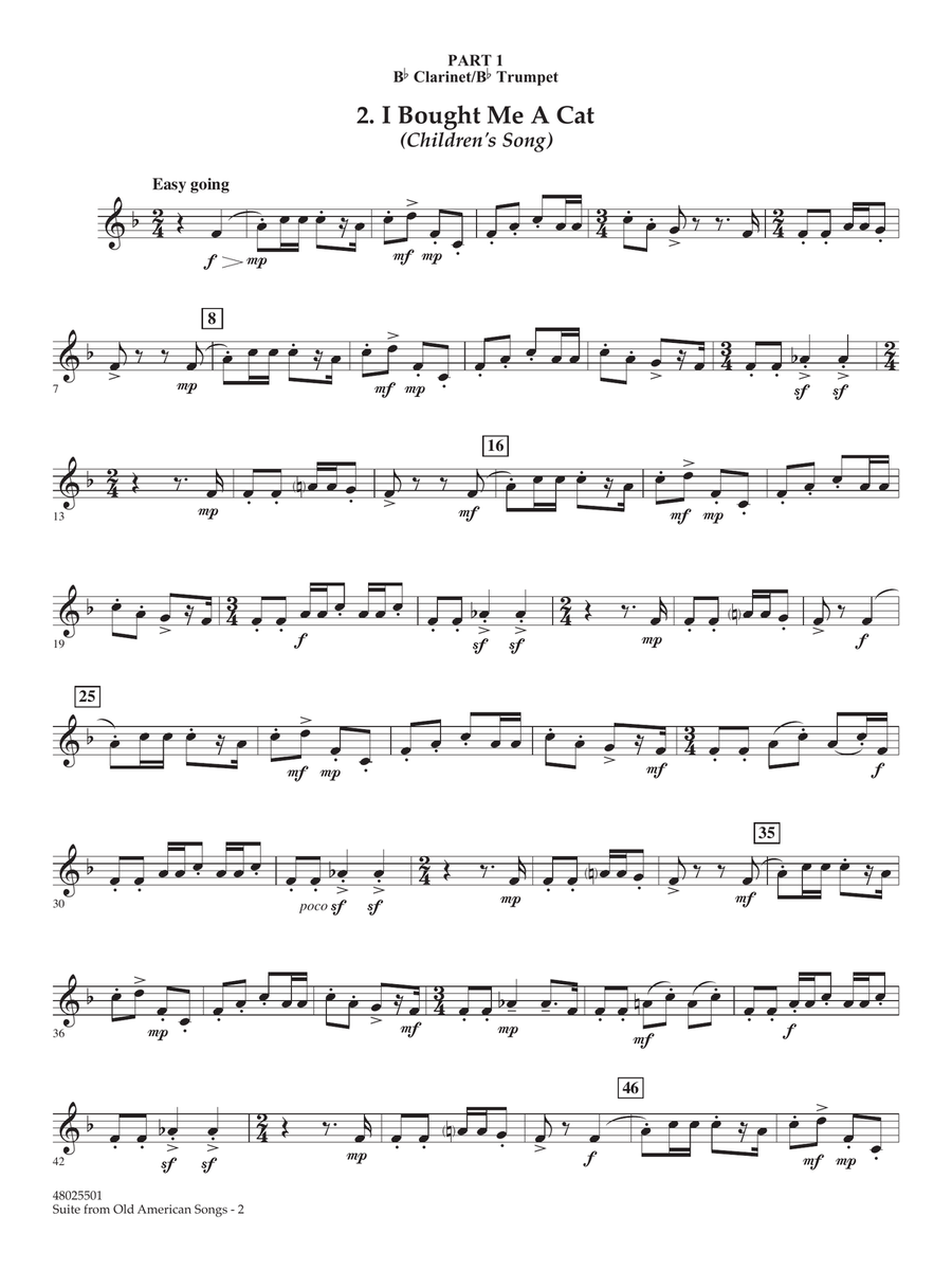 Suite from Old American Songs - Pt.1 - Bb Clarinet/Bb Trumpet Concert Band scores gallery preview page 2