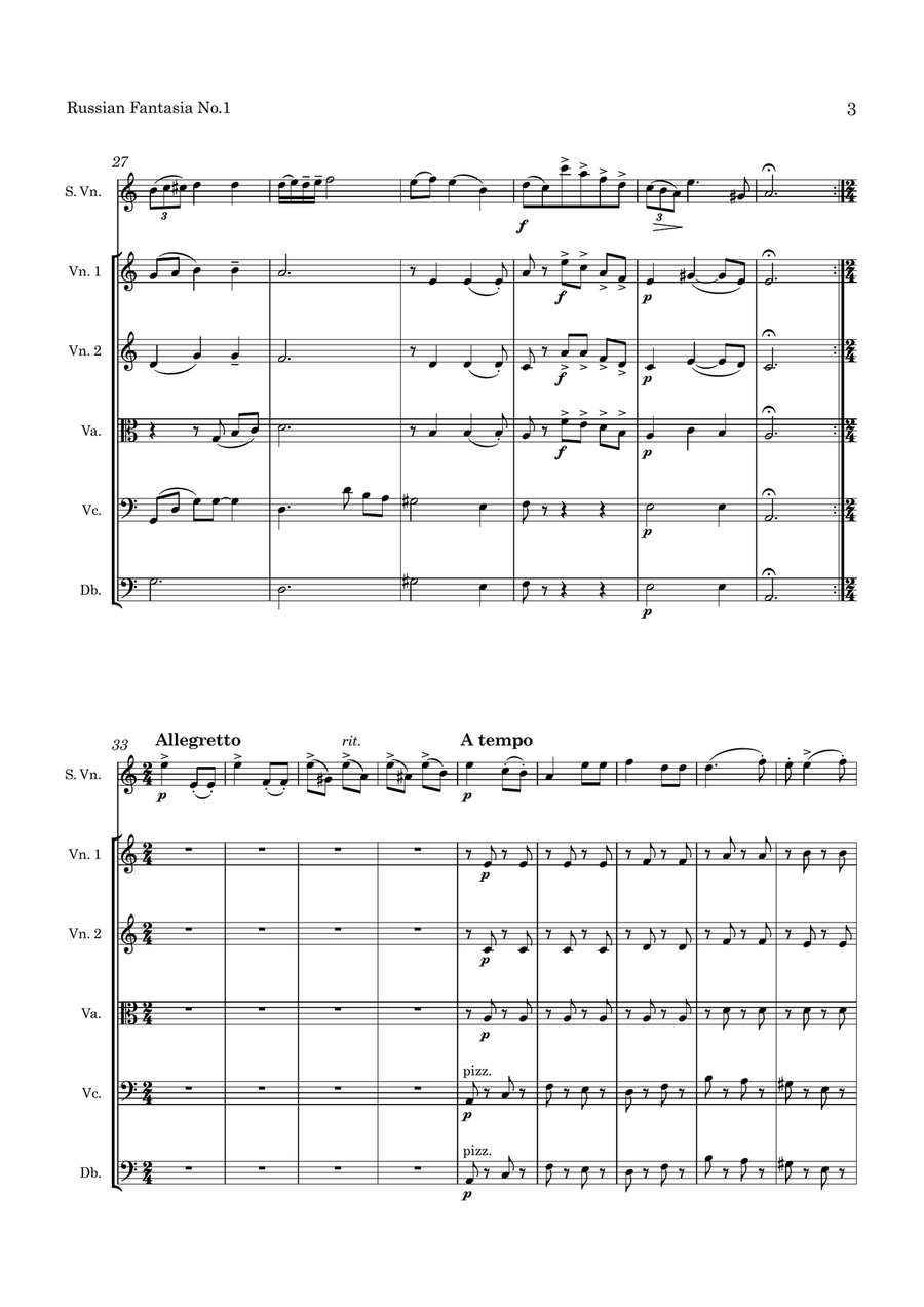 Portnoff Fantasia No. 1 for Violin and String Orchestra String Orchestra scores gallery preview page 4