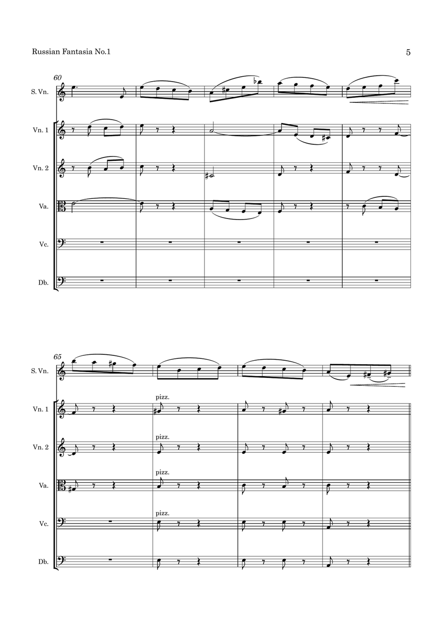 Portnoff Fantasia No. 1 for Violin and String Orchestra String Orchestra scores gallery preview page 6