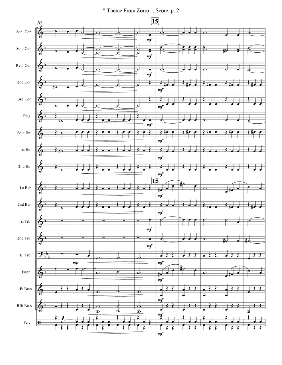 Theme From Zorro Brass Band scores gallery preview page 2