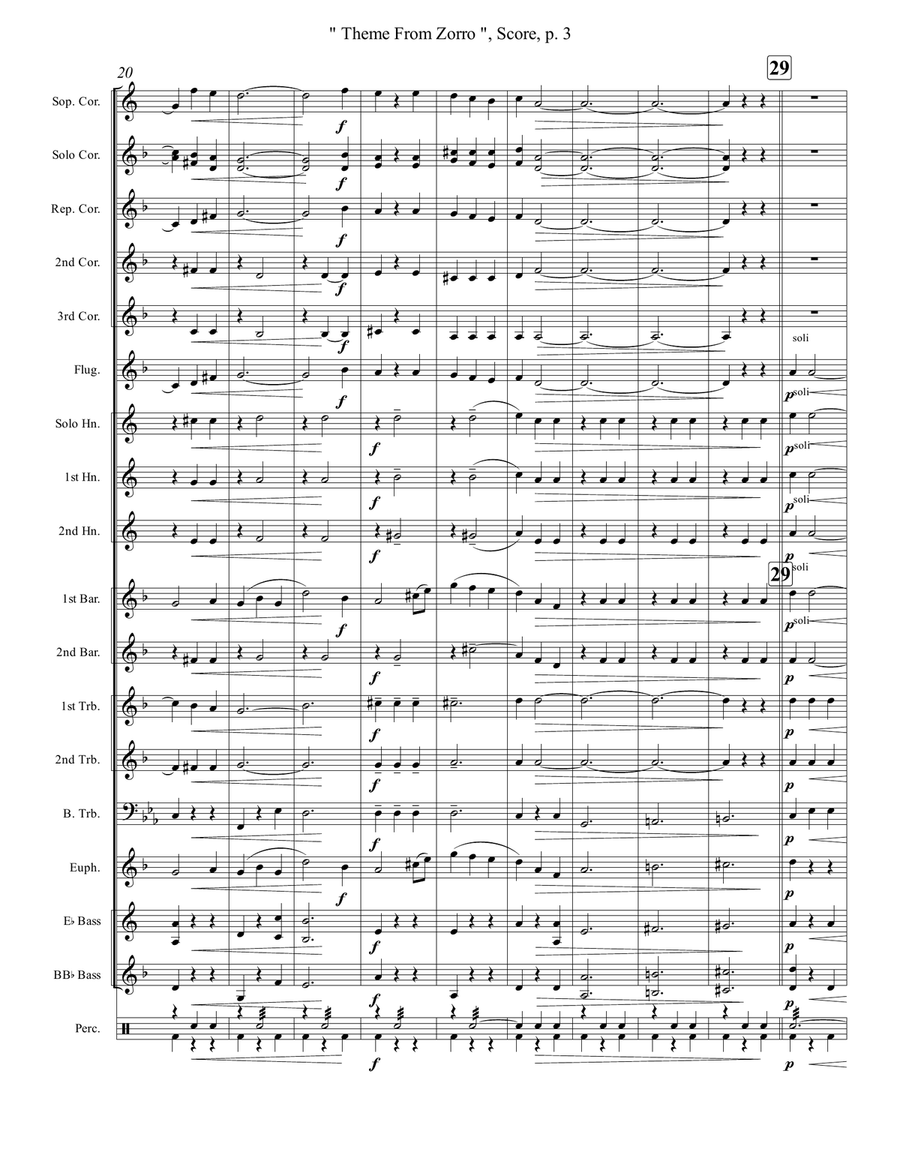 Theme From Zorro Brass Band scores gallery preview page 3
