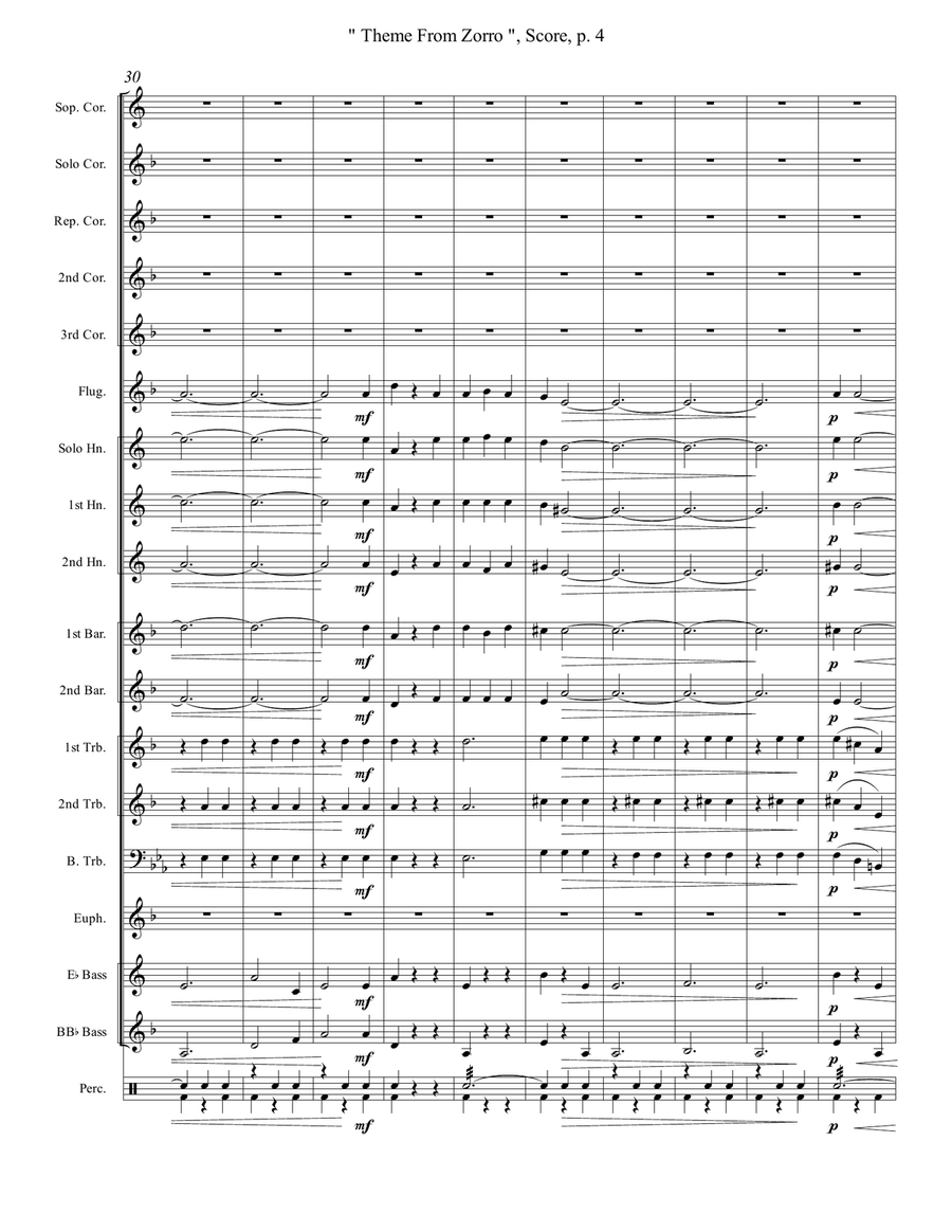 Theme From Zorro Brass Band scores gallery preview page 4