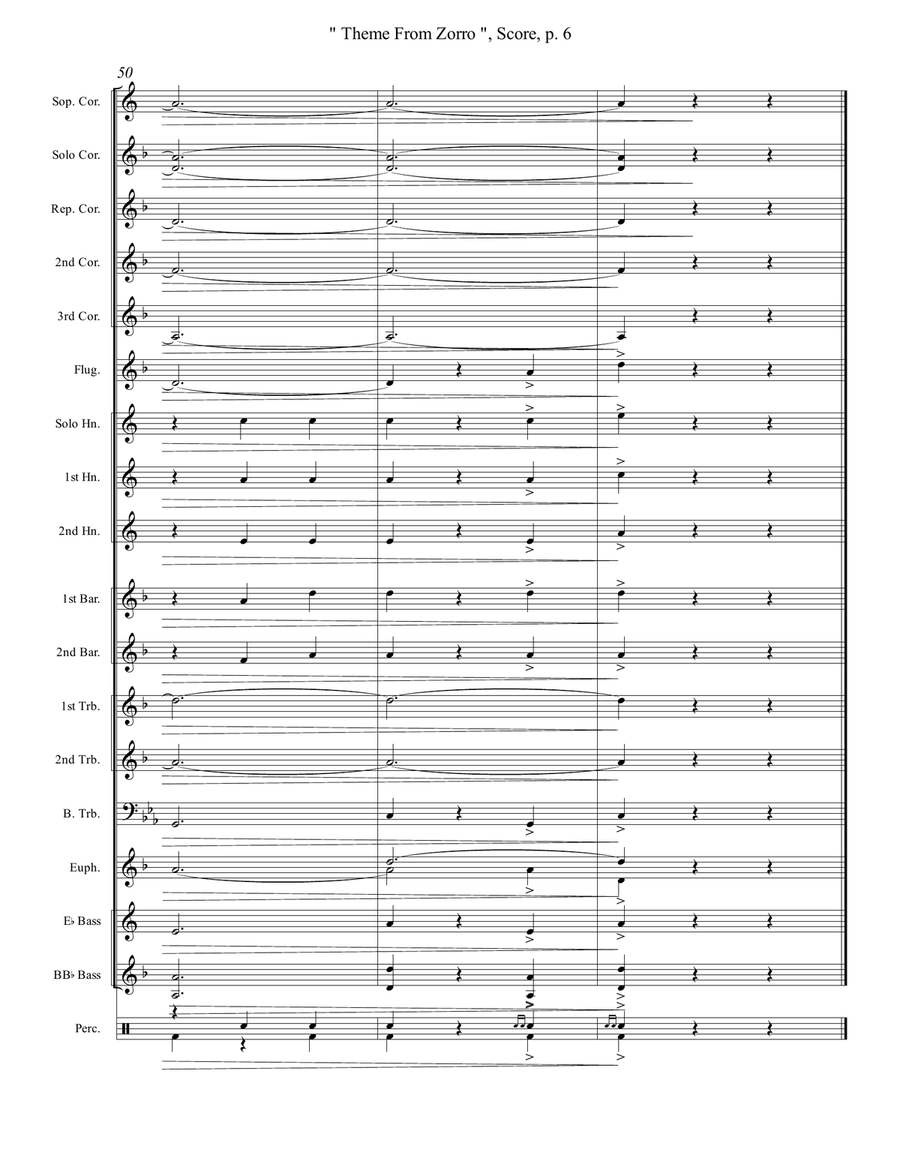 Theme From Zorro Brass Band scores gallery preview page 6