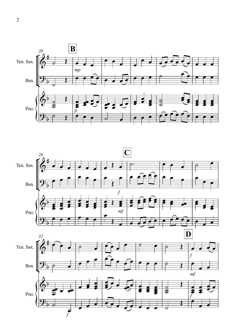 Be Thou My Vision for Tenor Saxophone and Bassoon Duet Woodwind Duet scores gallery preview page 2
