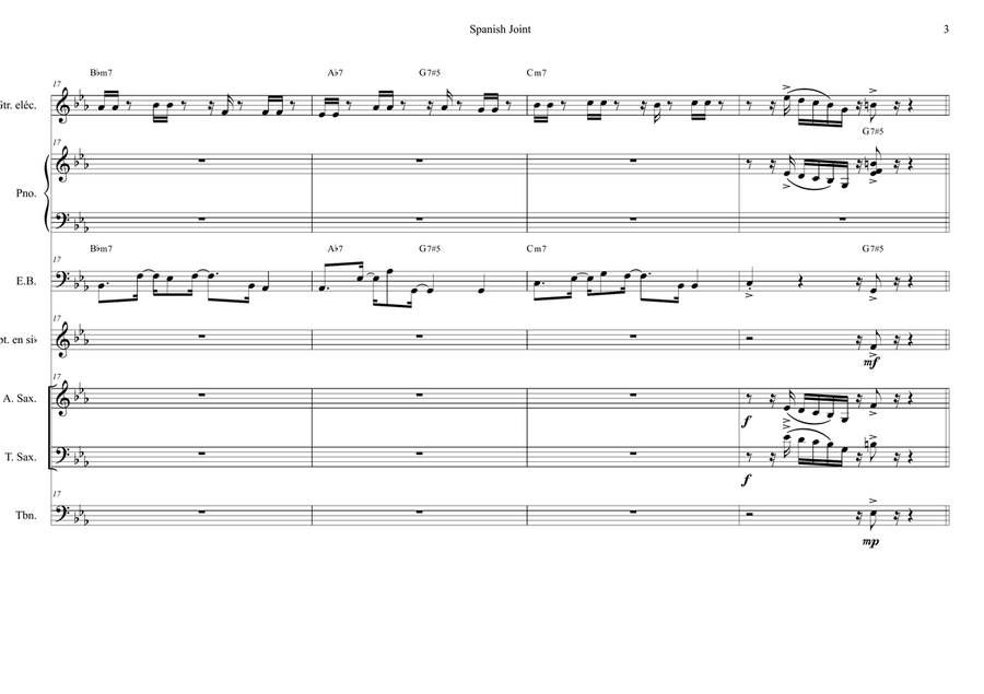 Spanish Joint Spanish Joint Jazz Ensemble scores gallery preview page 3