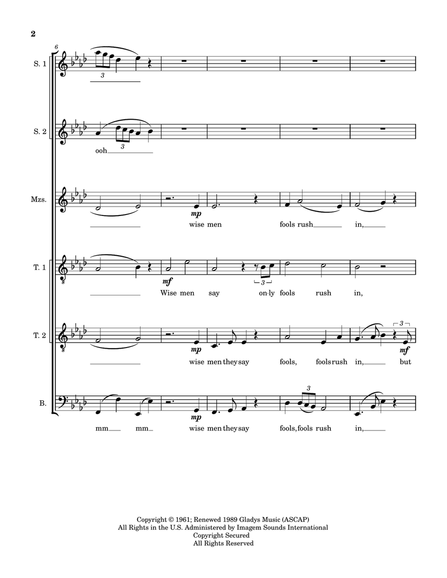 Can't Help Falling In Love Divisi scores gallery preview page 2