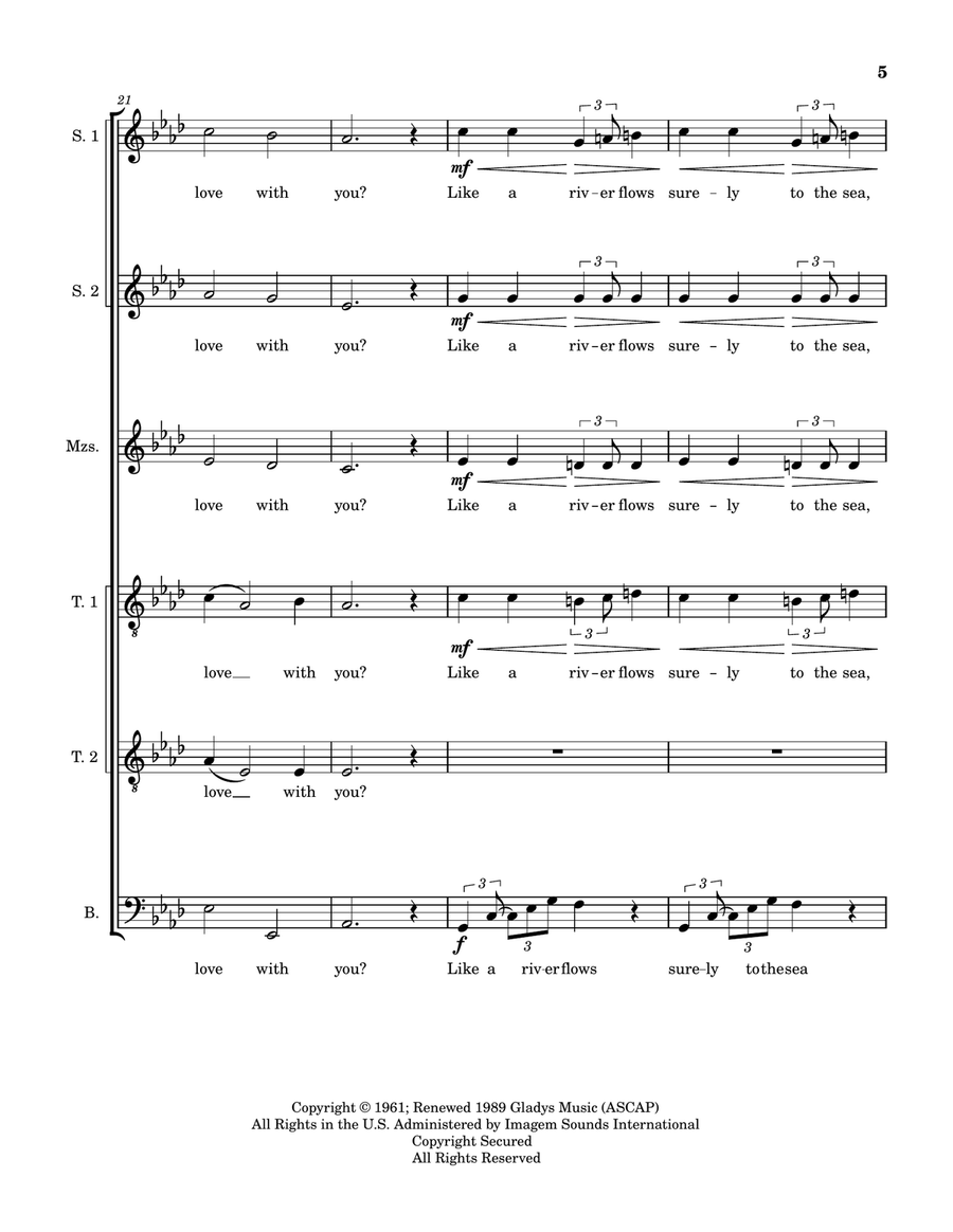 Can't Help Falling In Love Divisi scores gallery preview page 5