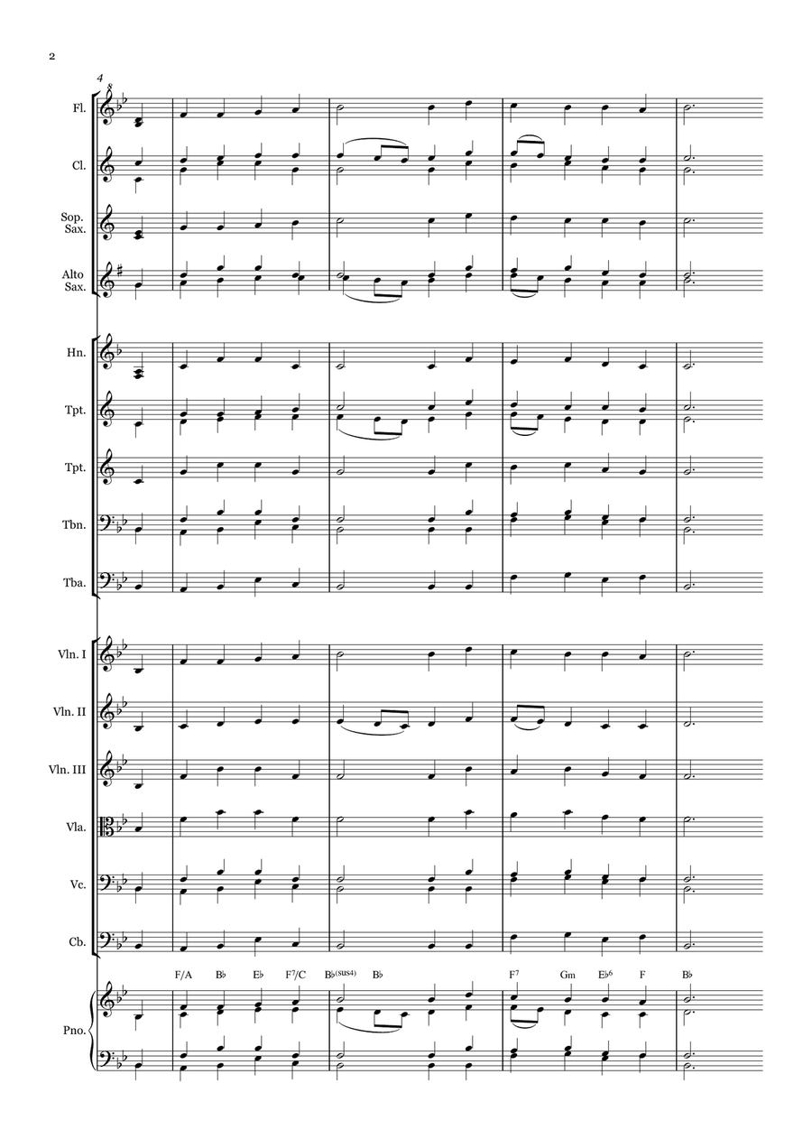 All Glory, Laud, and Honor - for Beginner Orchestra with chords Large Ensemble scores gallery preview page 2