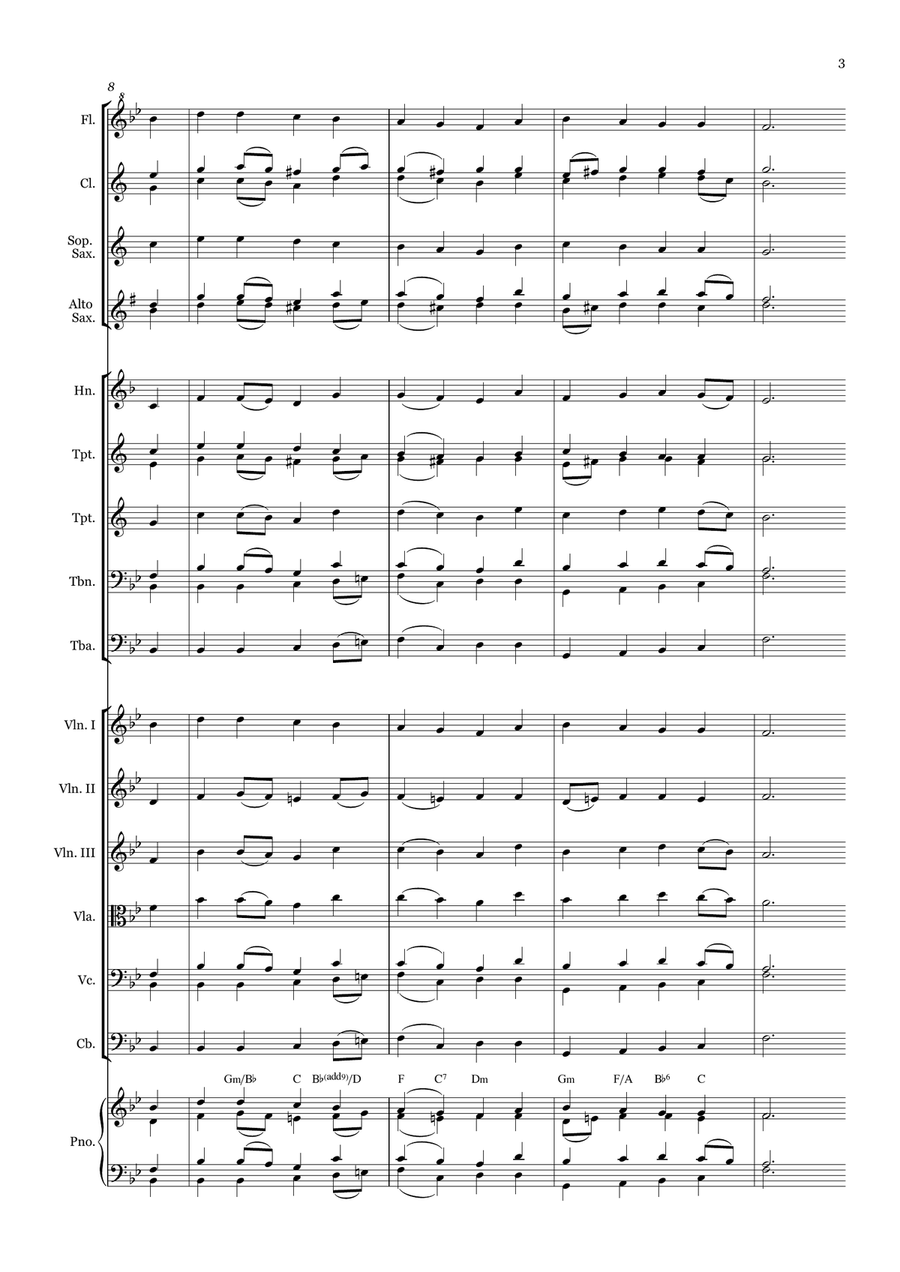 All Glory, Laud, and Honor - for Beginner Orchestra with chords Large Ensemble scores gallery preview page 3