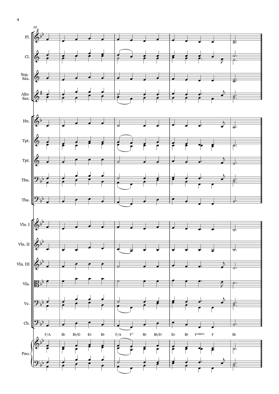 All Glory, Laud, and Honor - for Beginner Orchestra with chords Large Ensemble scores gallery preview page 4
