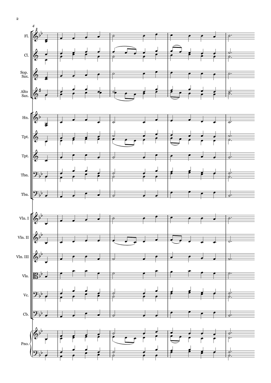 All Glory, Laud, and Honor - for Beginner Orchestra Large Ensemble scores gallery preview page 2
