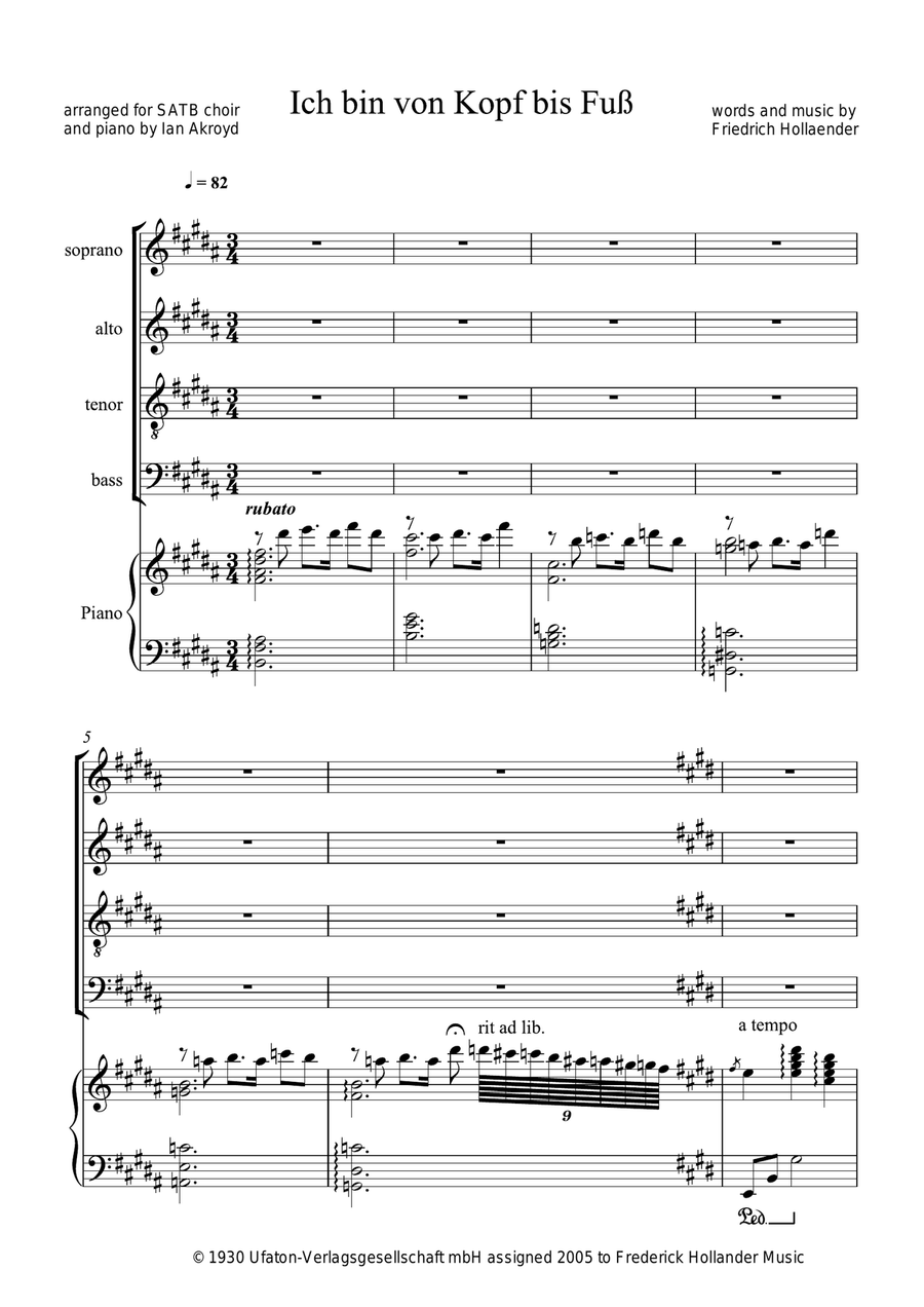 Ich Bin Von Kopf Bis Fuß Auf Liebe Eingestelltt 4-Part scores gallery preview page 1