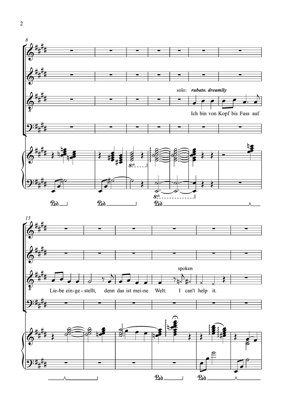 Ich Bin Von Kopf Bis Fuß Auf Liebe Eingestelltt 4-Part scores gallery preview page 2