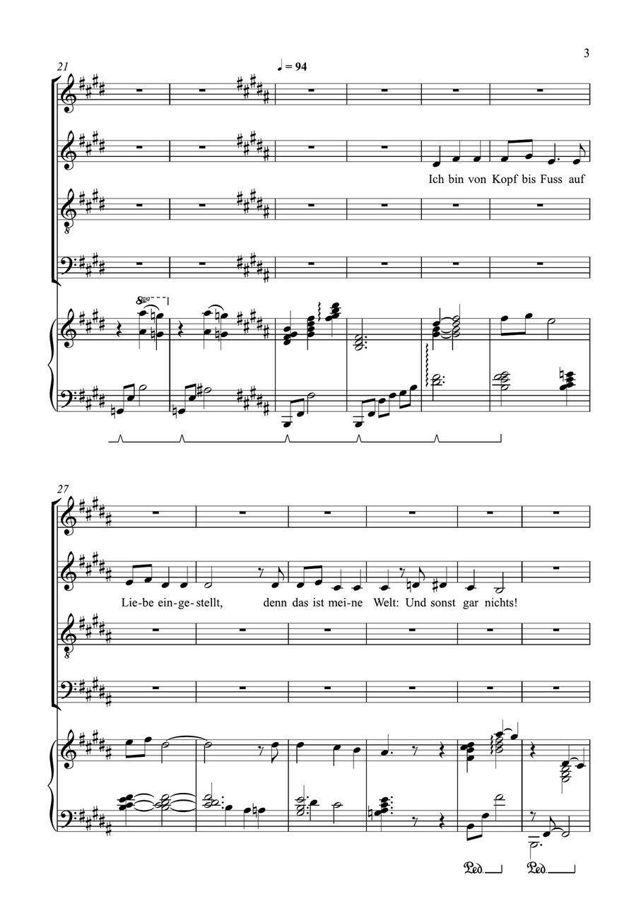 Ich Bin Von Kopf Bis Fuß Auf Liebe Eingestelltt 4-Part scores gallery preview page 3