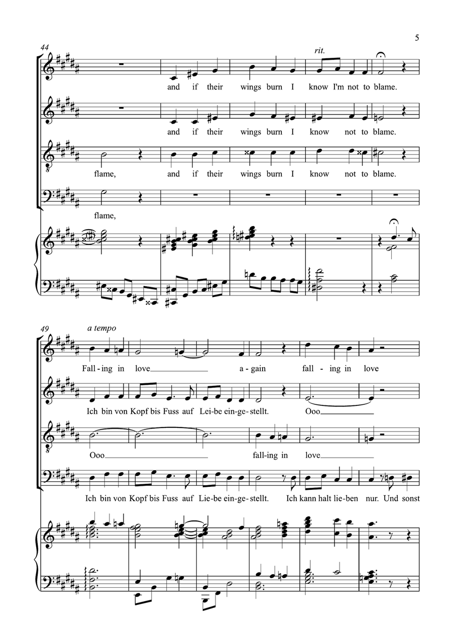 Ich Bin Von Kopf Bis Fuß Auf Liebe Eingestelltt 4-Part scores gallery preview page 5
