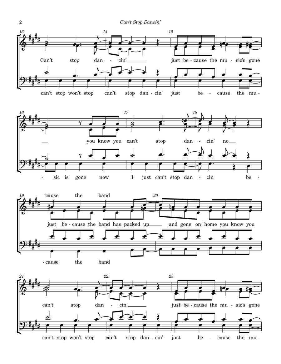 Can't Stop Dancin' Can't Stop Dancin' 4-Part scores gallery preview page 2