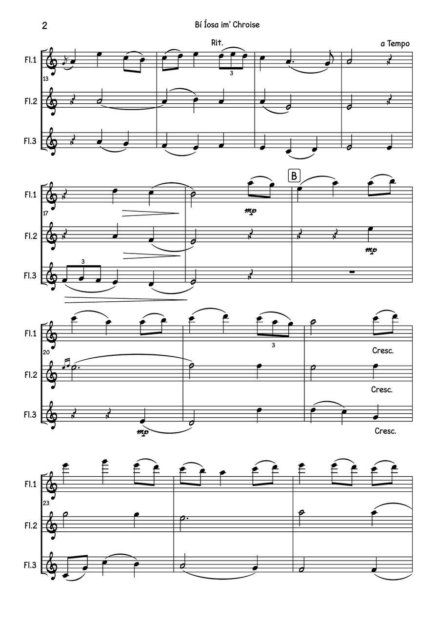 Bí Íosa im' Chroise Bí Íosa im' Chroise Flute Trio scores gallery preview page 3