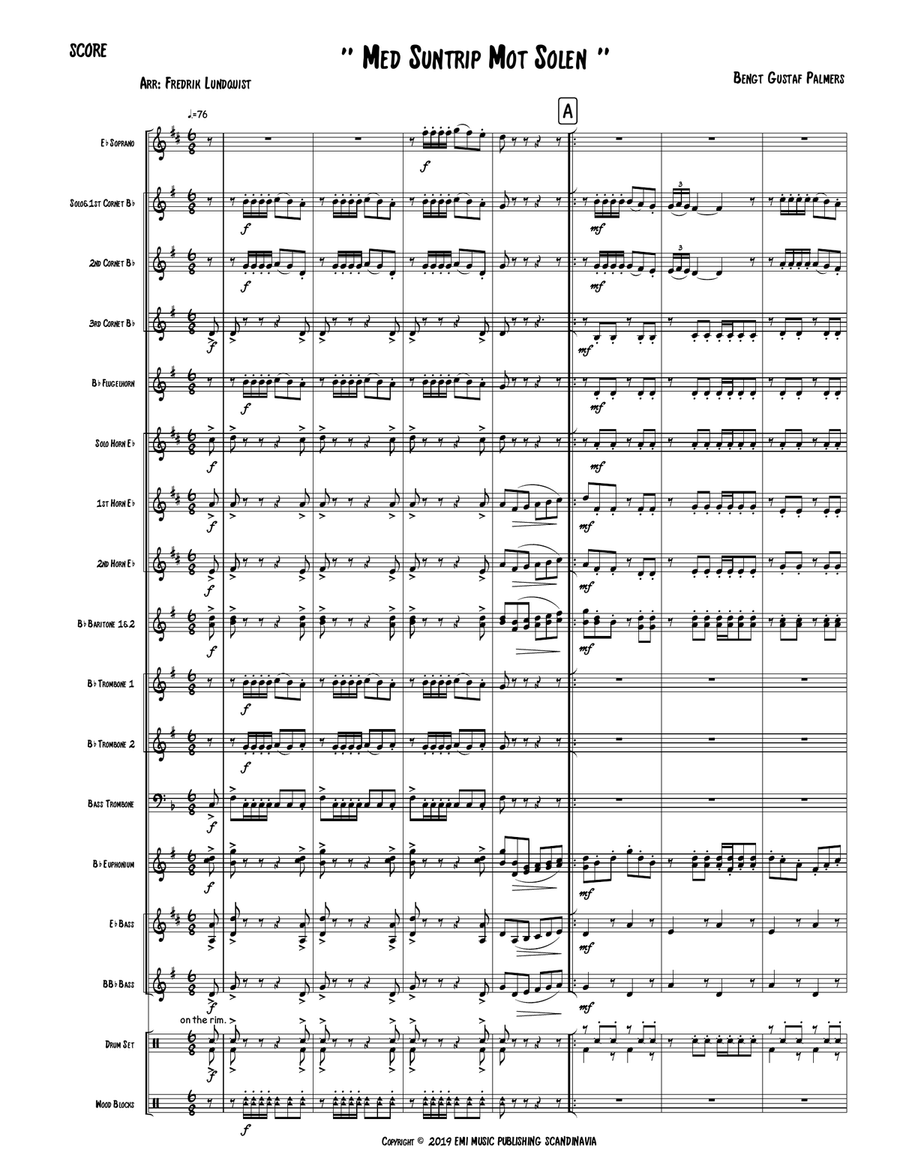Med Suntrip Mot Solen Brass Band scores gallery preview page 1
