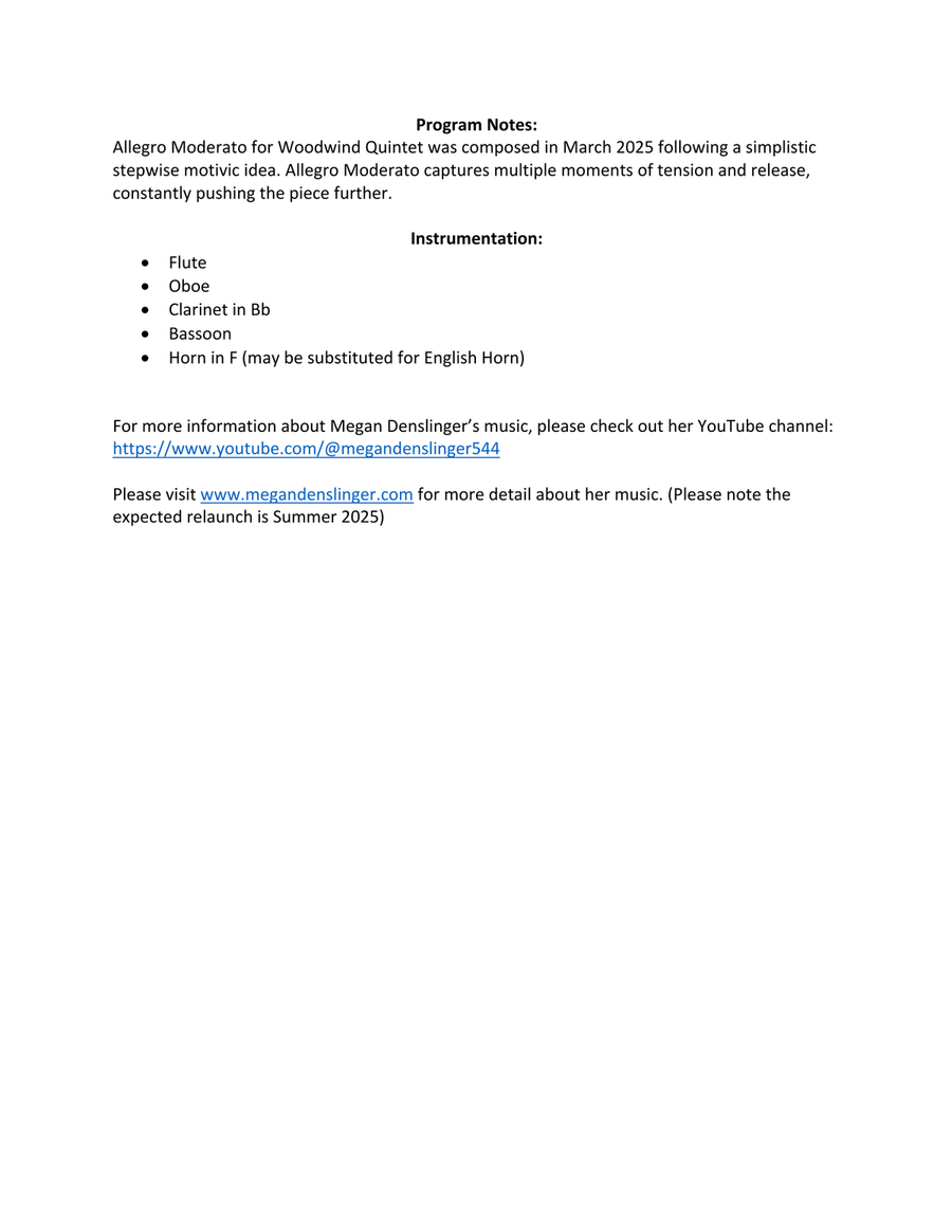 Allegro Moderato for Woodwind Quintet Woodwind Quintet scores gallery preview page 2