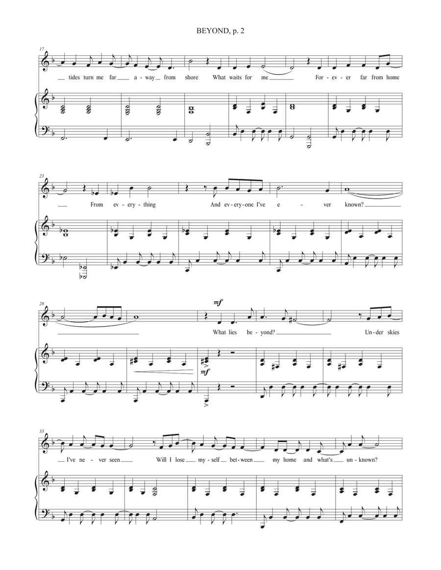 Beyond (End Credit Version) Piano, Vocal scores gallery preview page 2