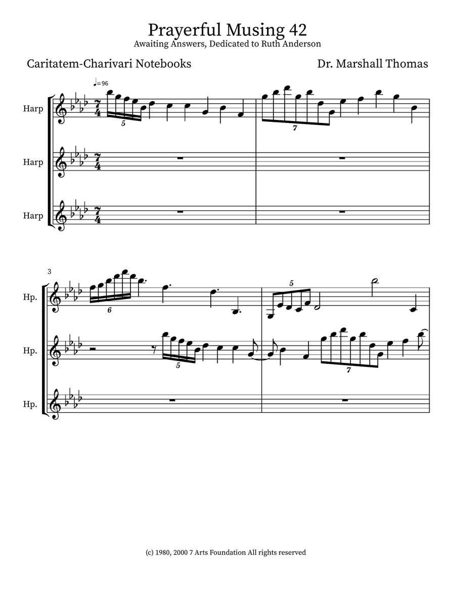 Prayerful Musing 42 Prayerful Musing 42 Small Ensemble scores gallery preview page 1