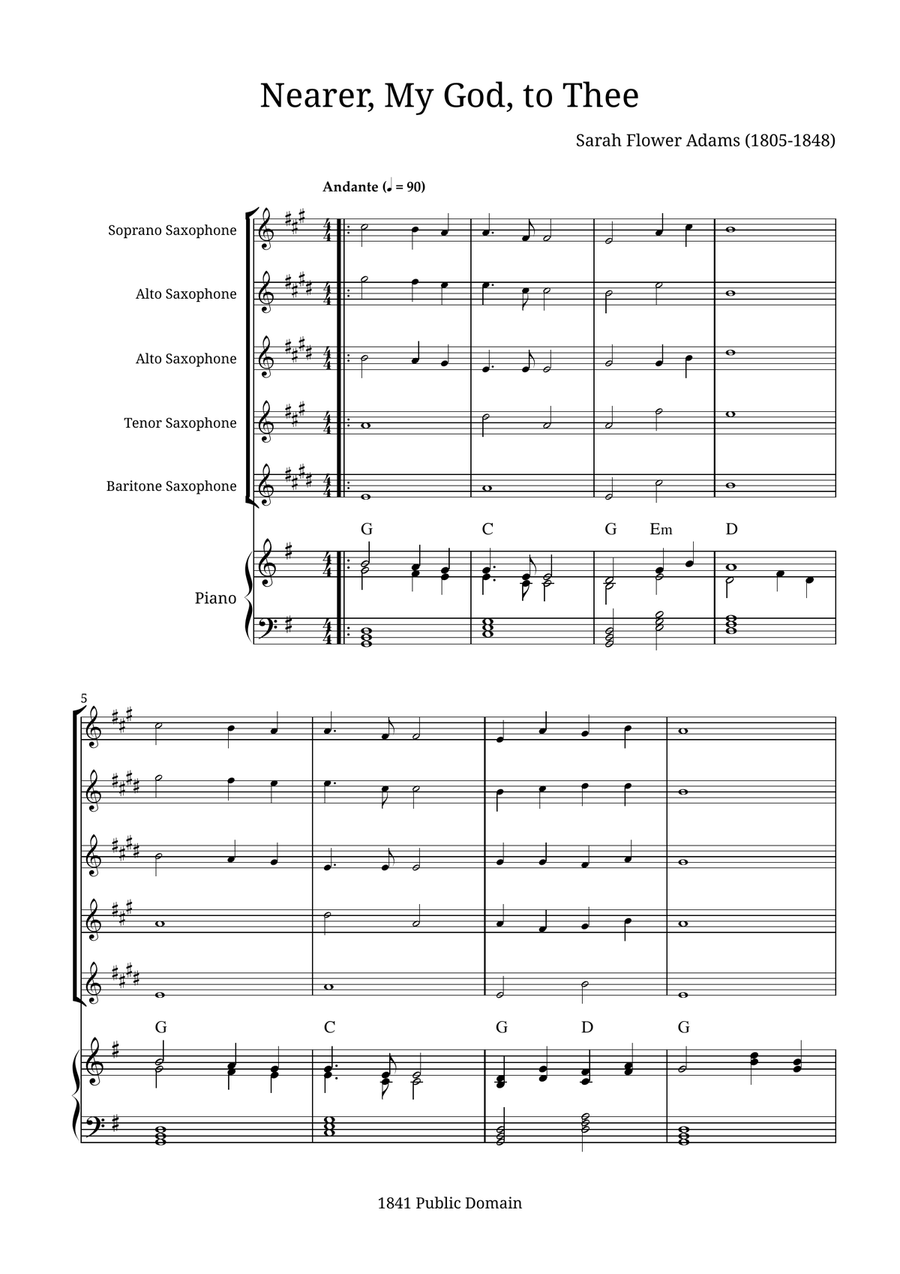 Nearer, My God, to Thee Small Ensemble scores gallery preview page 1