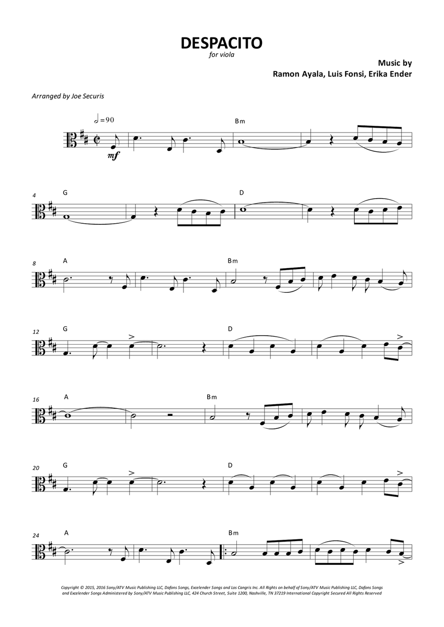 Despacito Despacito Viola Solo scores gallery preview page 1