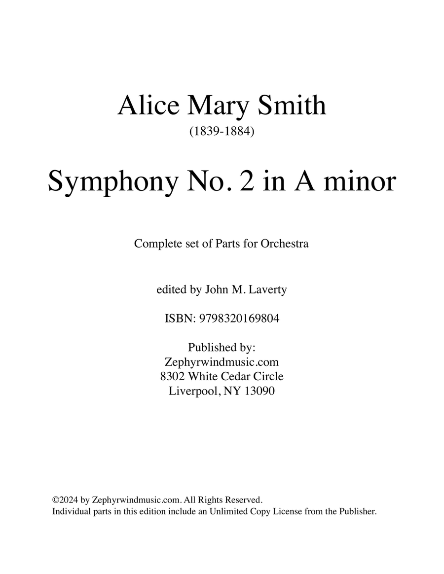 Symphony No. 2 in A minor Complete Set of Parts Full Orchestra scores gallery preview page 2
