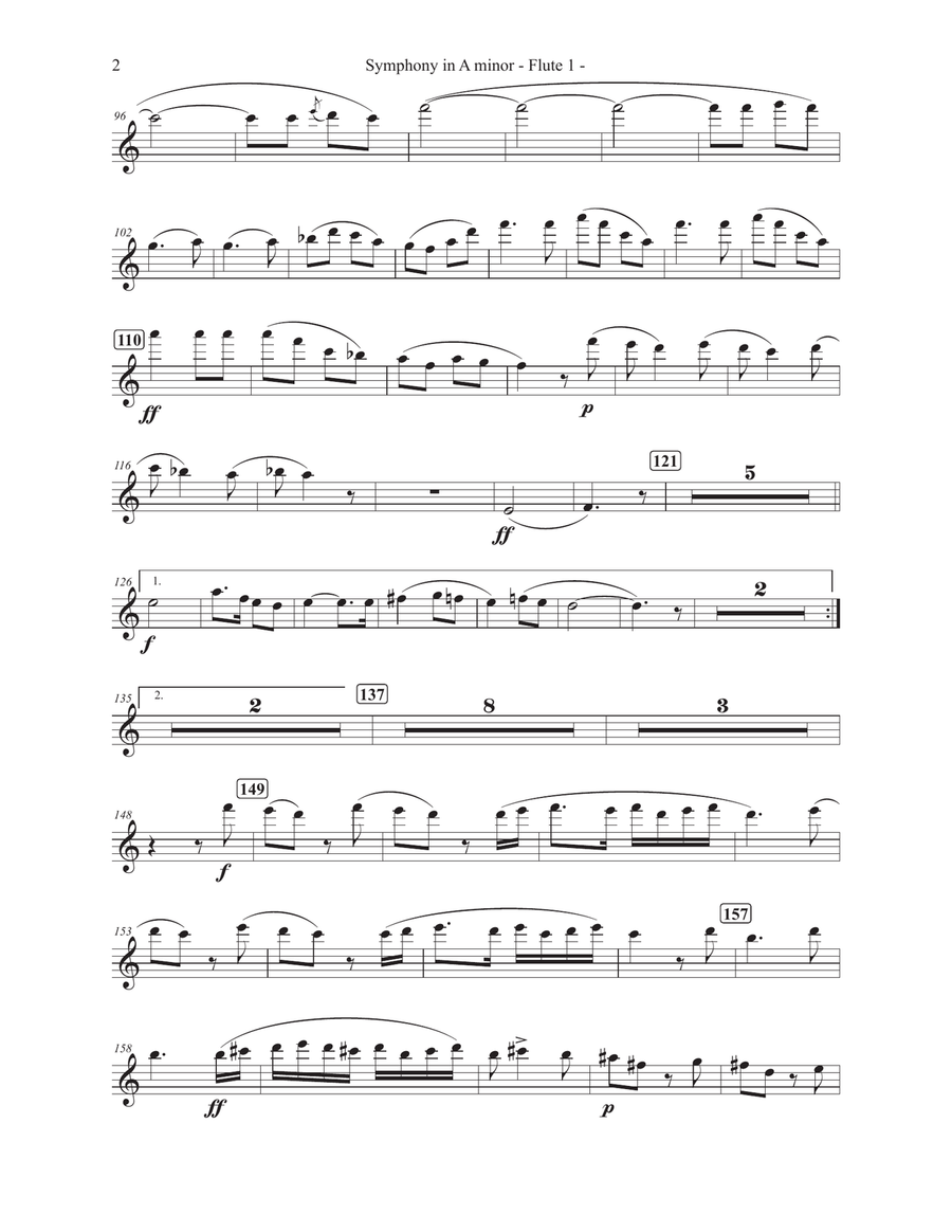 Symphony No. 2 in A minor Complete Set of Parts Full Orchestra scores gallery preview page 5