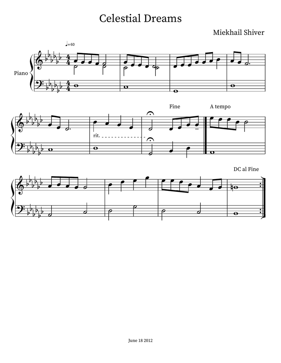 Celestial Dreams Celestial Dreams Piano scores gallery preview page 1