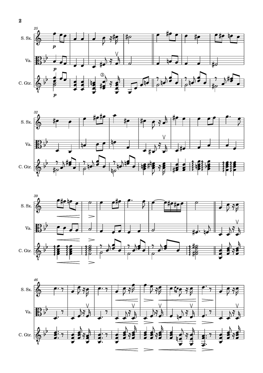 Bridal Chorus. R. Wagner - S. Sax., Viola and Guitar. Score and Parts. by Richard Wagner Small Ensemble - Digital Sheet Music page 2