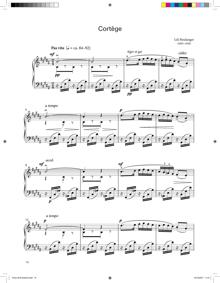 Cortège (LCME Piano 2018 Grade 8 List B) Piano Solo scores gallery preview page 1