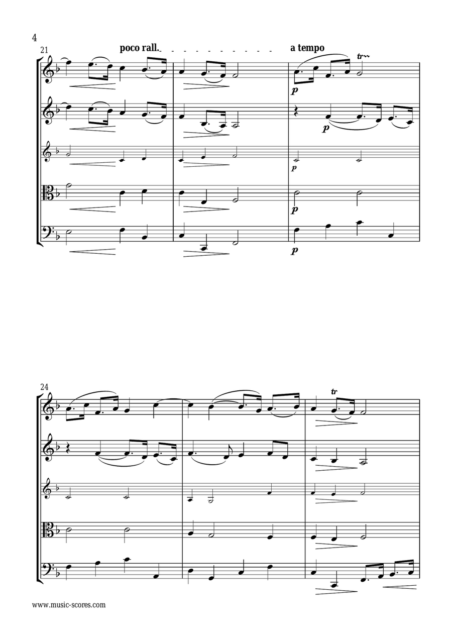 Handel: Air from the Water Music: String Quartet String Quartet scores gallery preview page 4