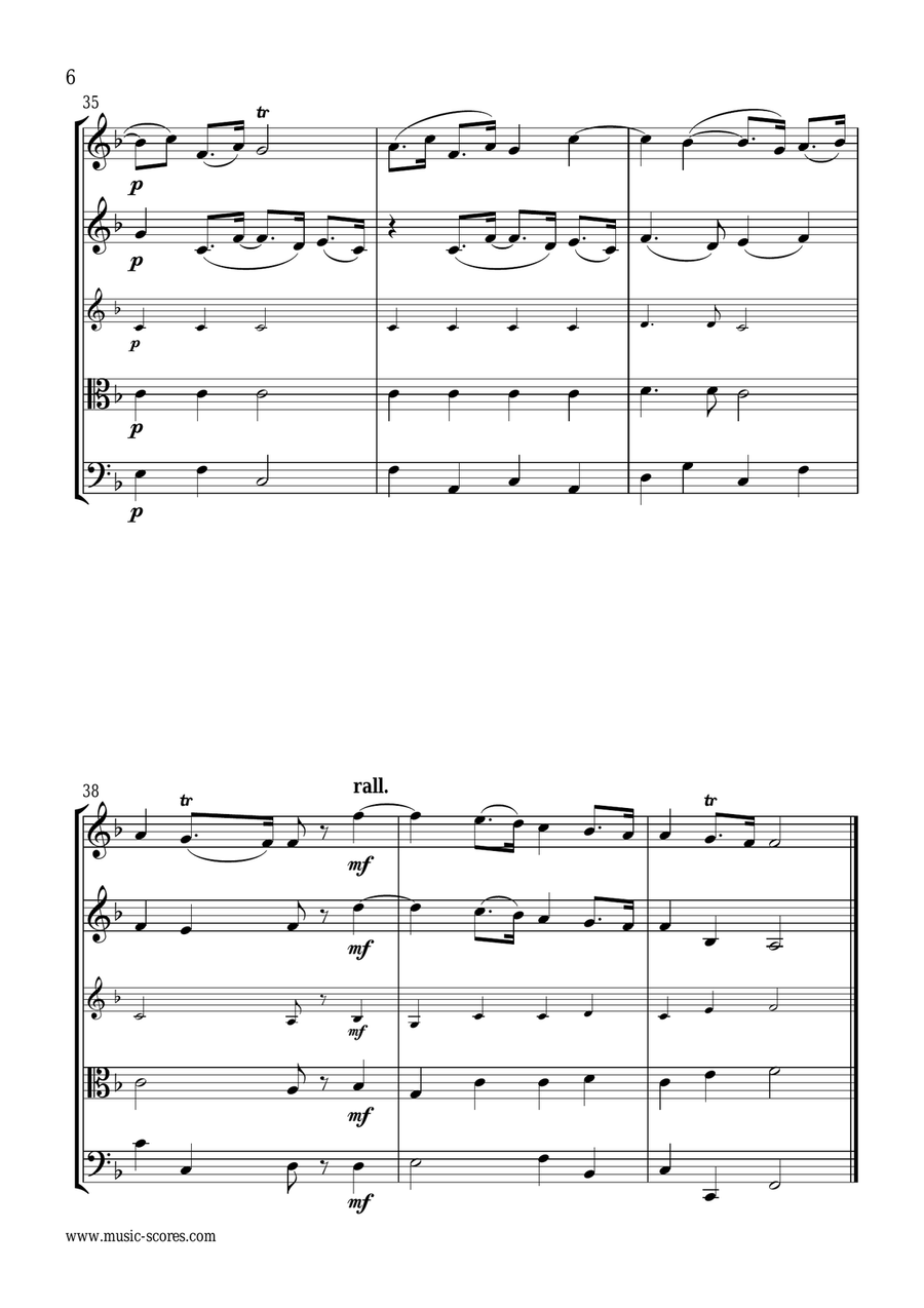 Handel: Air from the Water Music: String Quartet String Quartet scores gallery preview page 6