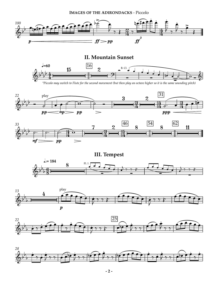 Images of the Adirondacks, Op. 25 - Set of Parts Only Concert Band scores gallery preview page 2