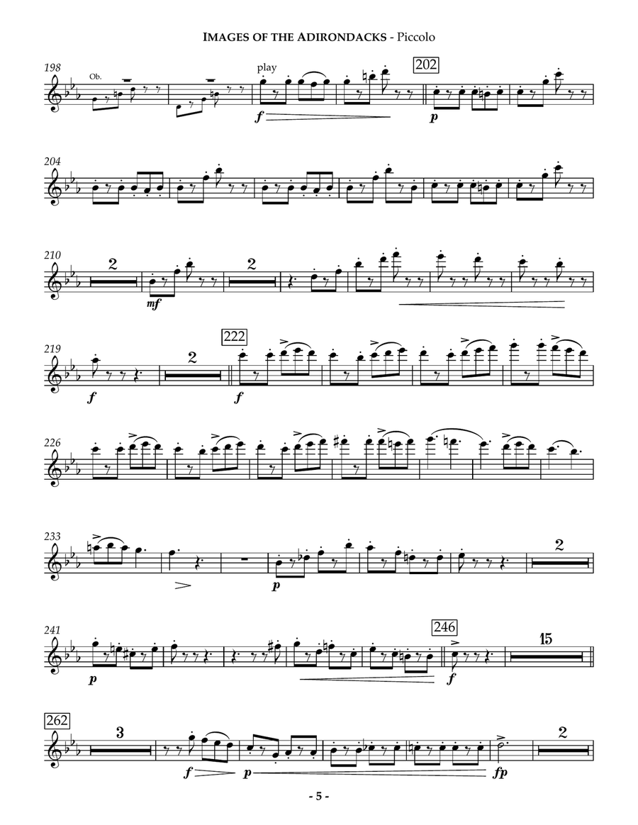 Images of the Adirondacks, Op. 25 - Set of Parts Only Concert Band scores gallery preview page 5