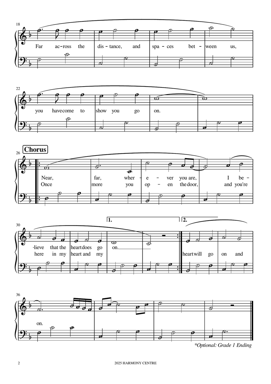 My Heart Will Go On (Love Theme From 'titanic') Easy Piano scores gallery preview page 2