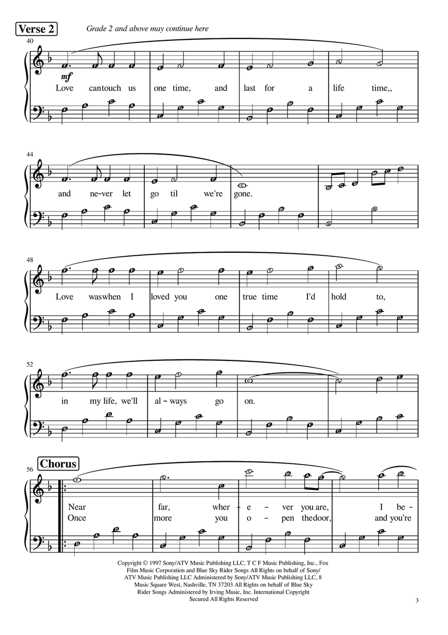My Heart Will Go On (Love Theme From 'titanic') Easy Piano scores gallery preview page 3