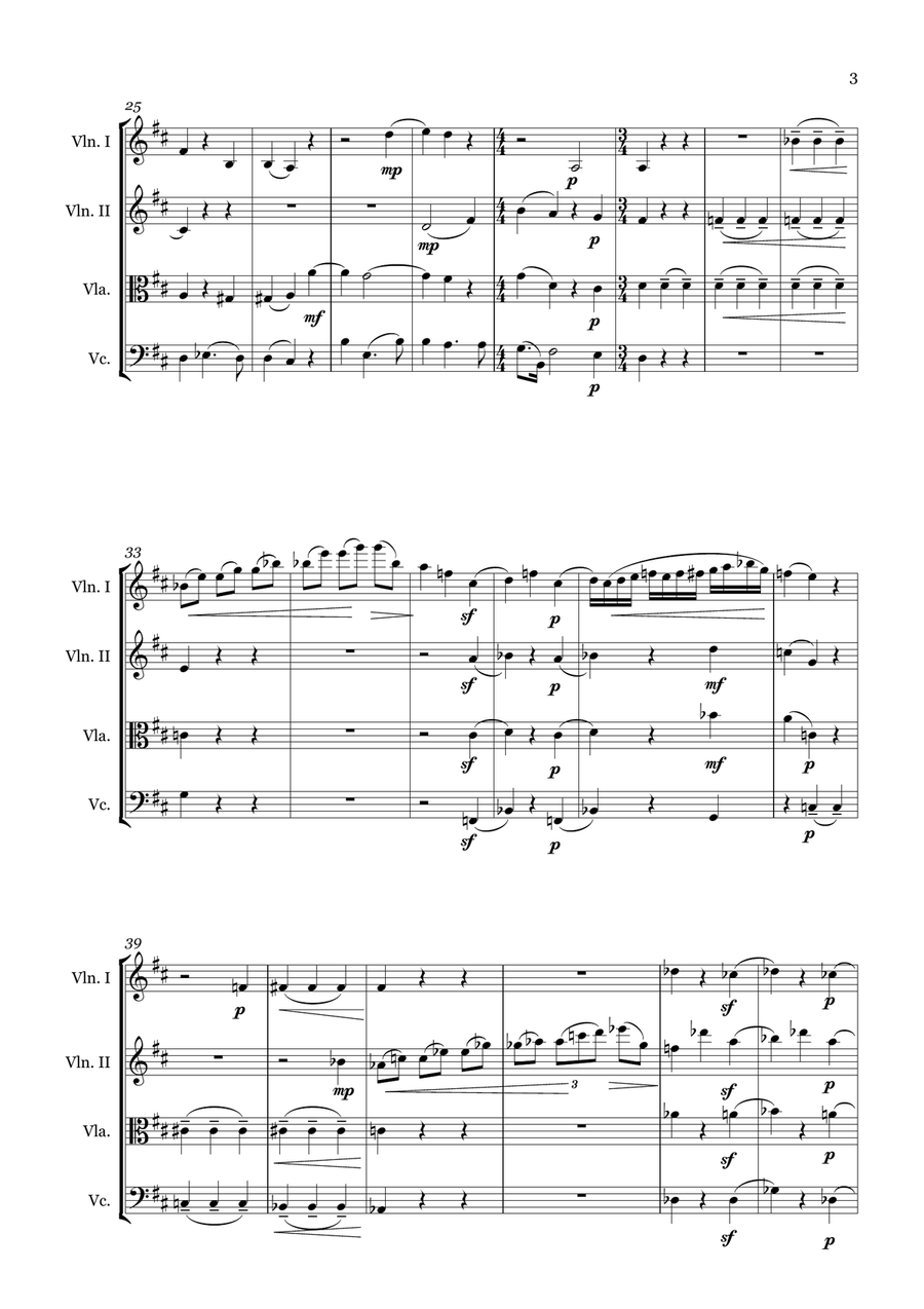 Adagio for String Quartet String Quartet scores gallery preview page 3