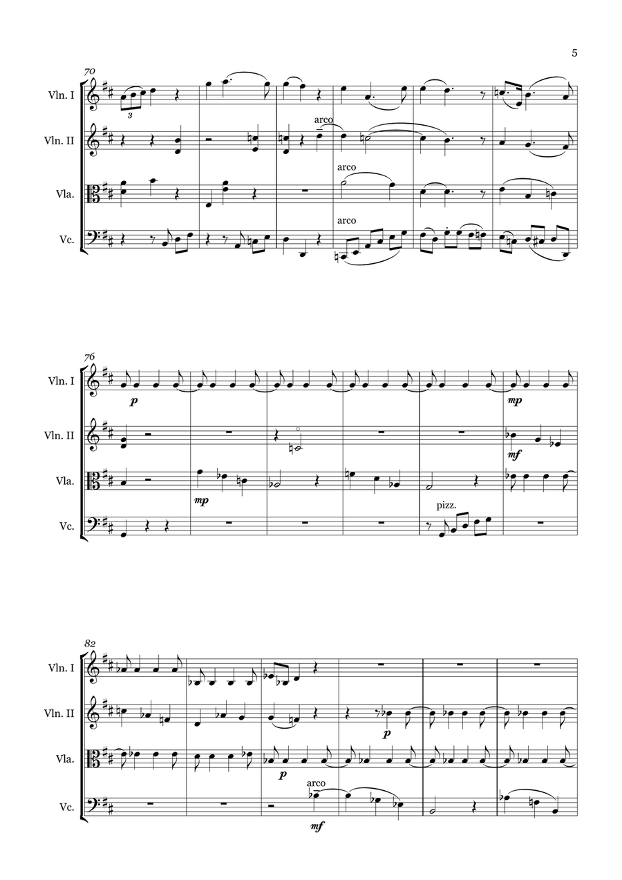 Adagio for String Quartet String Quartet scores gallery preview page 5