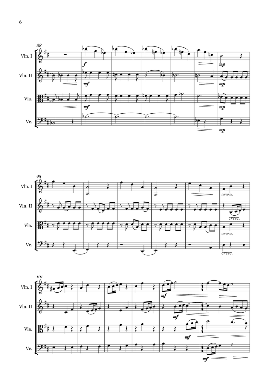 Adagio for String Quartet String Quartet scores gallery preview page 6