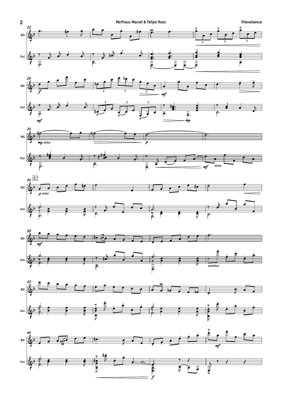 Vilavalsence - Mandolin and Classical Guitar Chamber Music scores gallery preview page 3
