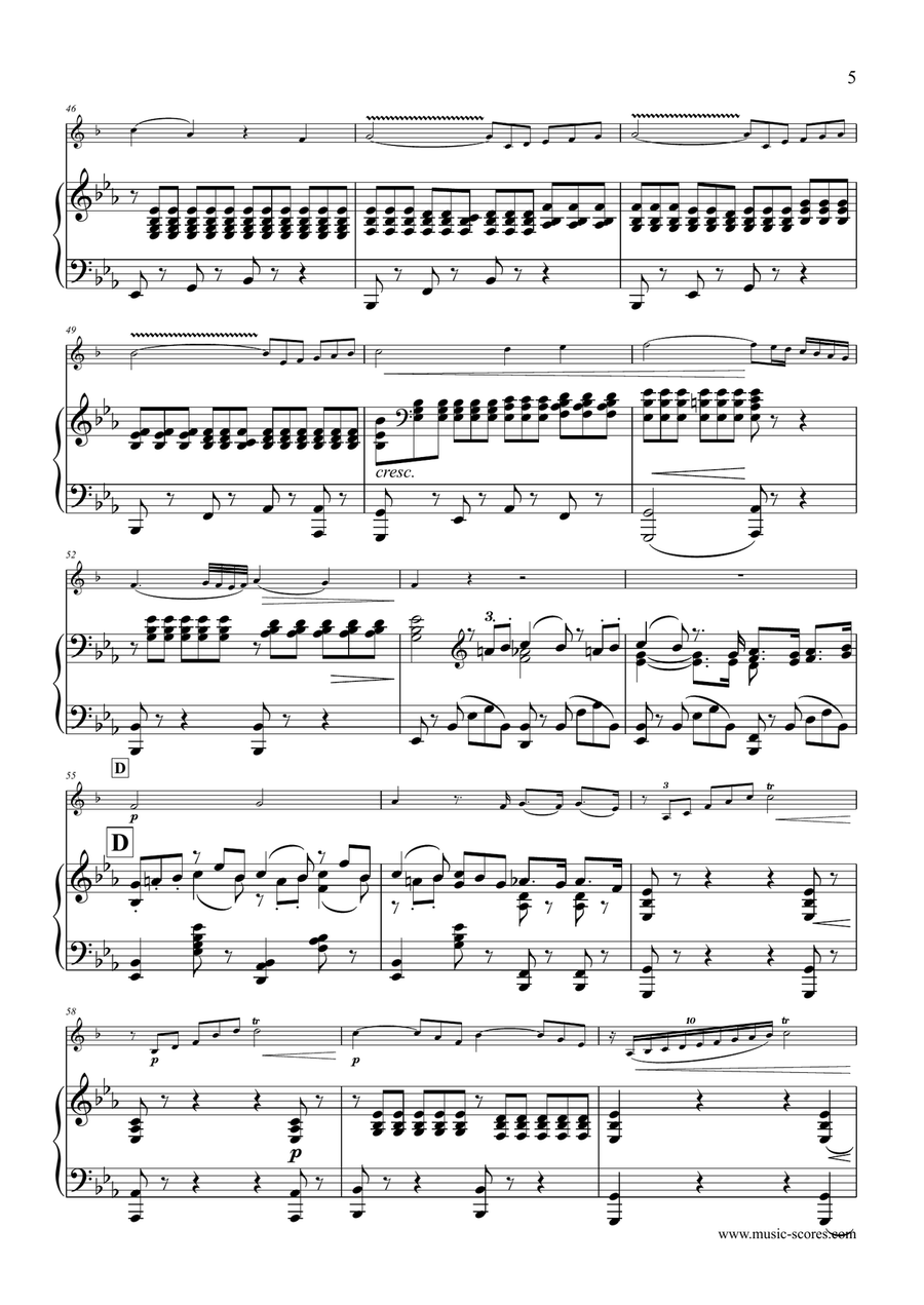 Hummel: Andante and Allegro Con Spirito in Bb, for BbTrumpet and Piano B-Flat Trumpet scores gallery preview page 5
