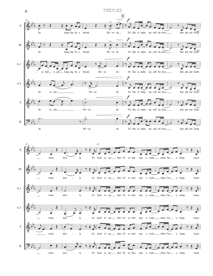 Fireflies Divisi scores gallery preview page 6
