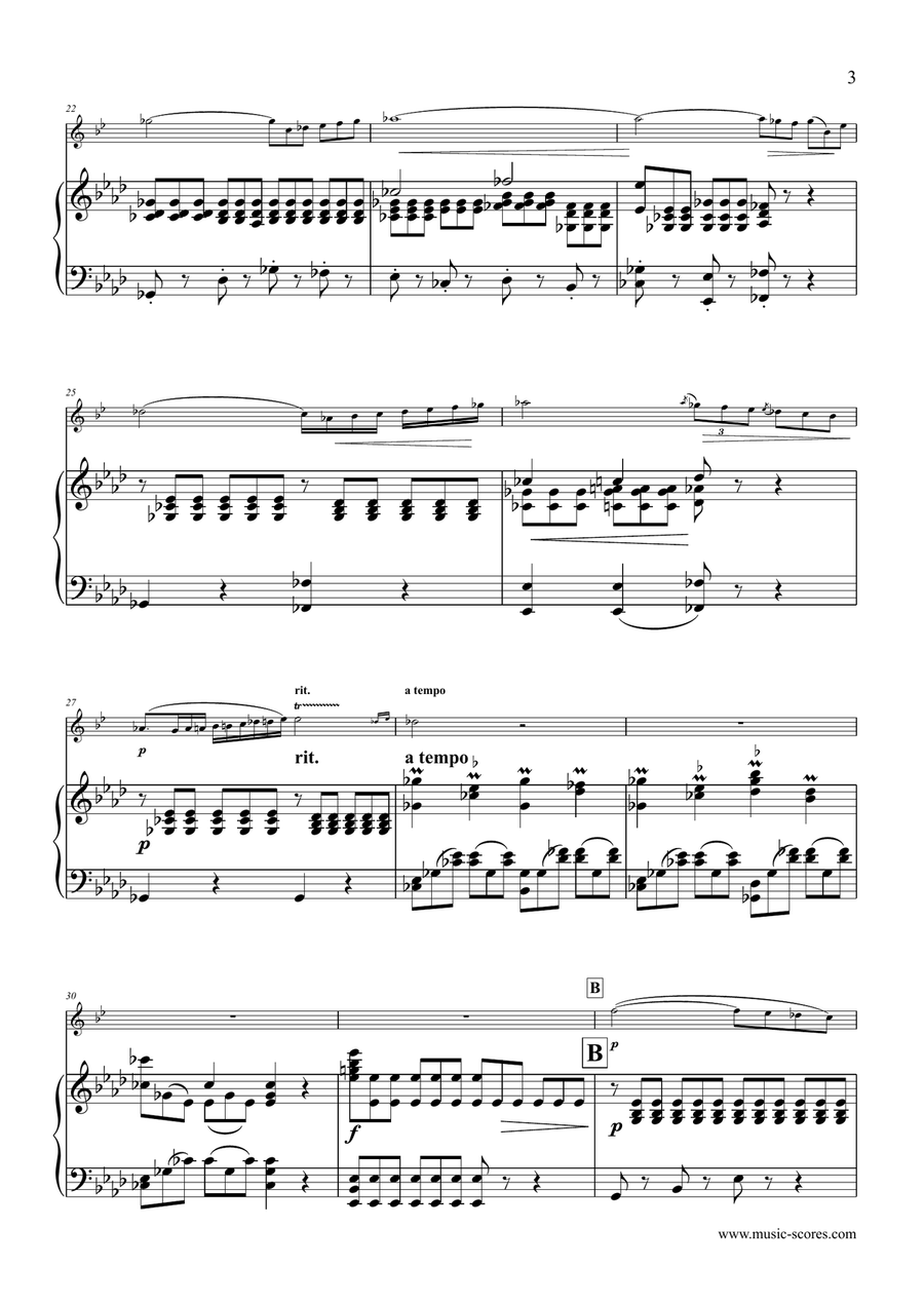 Hummel: Andante and Allegro Con Spirito in Eb, for BbTrumpet and Piano B-Flat Trumpet scores gallery preview page 3