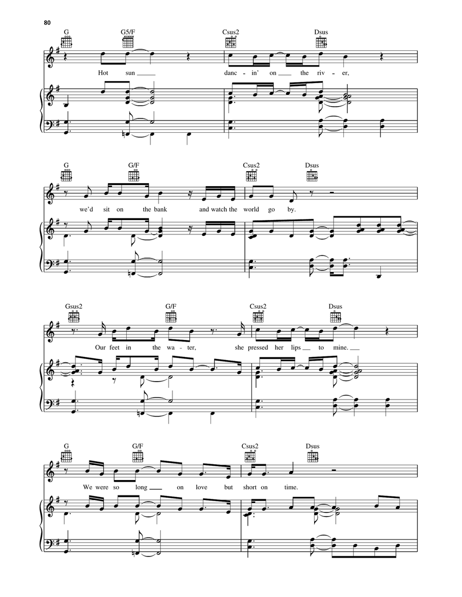 For A Little While For A Little While Piano, Vocal, Guitar scores gallery preview page 2